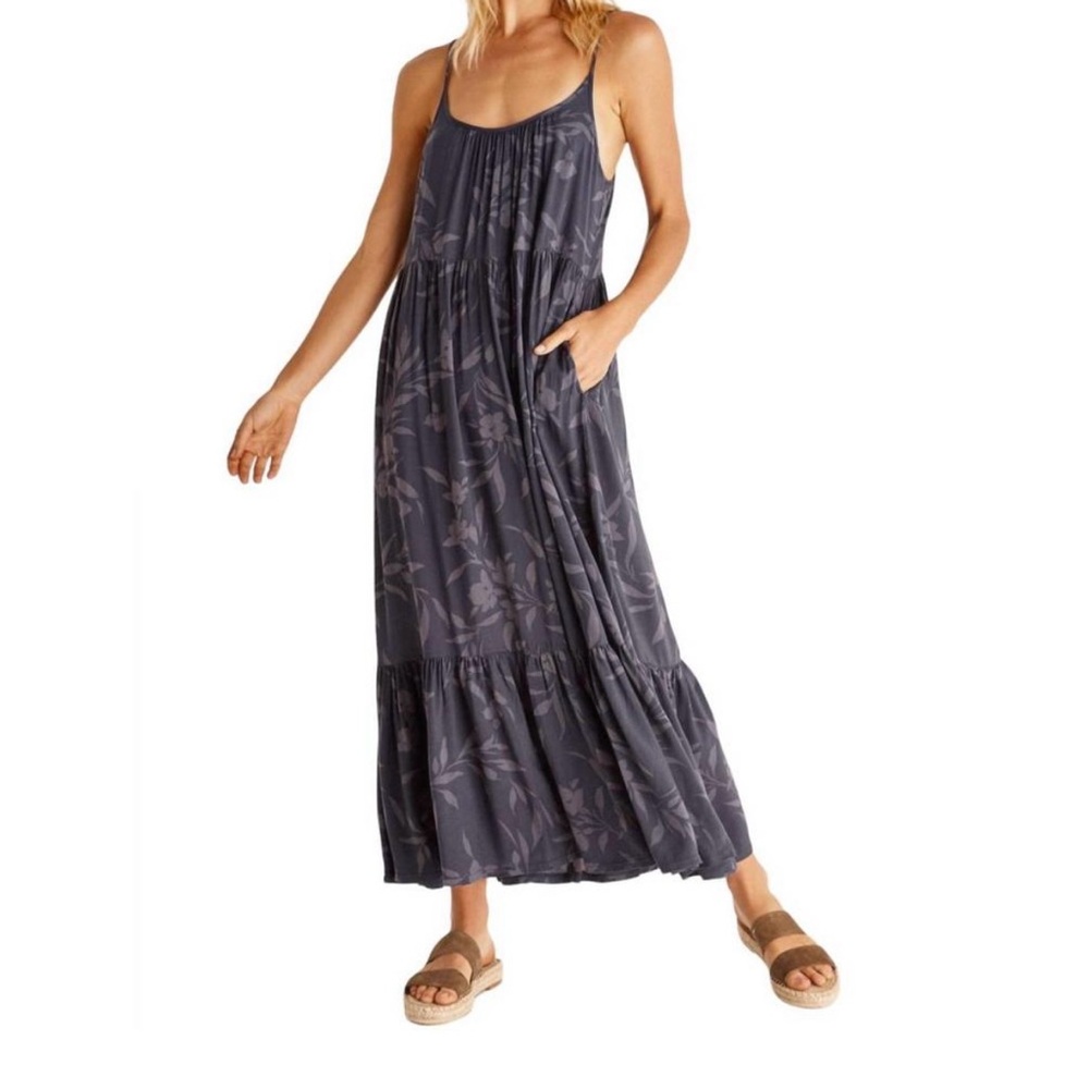 Z Supply Floral Navy Blue Maxi Dress